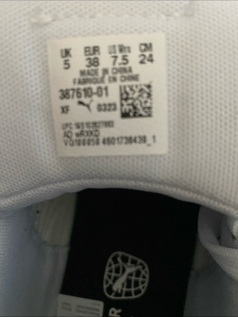 Puma White High-Top Sneakers with Black Stripe and Gold Logo - Picture 2 of 3